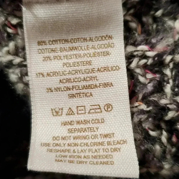 Free People Moto Side Asymetrical Zip Cardigan tweed Jacket Size M - Picture 7 of 11